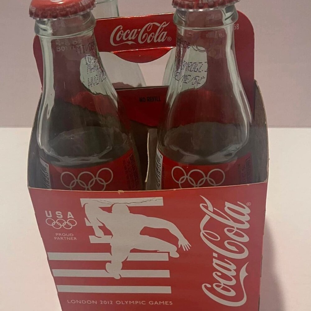 Coca-Cola Coke 2012 London Olympic Games 4 Pack Soda 8oz Glass Bottles